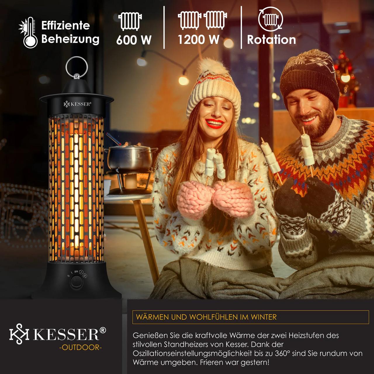 Инфракрасный обогреватель KESSER 1200 Вт IP55 Черный (14232sc) - фото 7 Инфракрасный обогреватель KESSER 1200 Вт IP55 Черный (14232sc) - фото 7