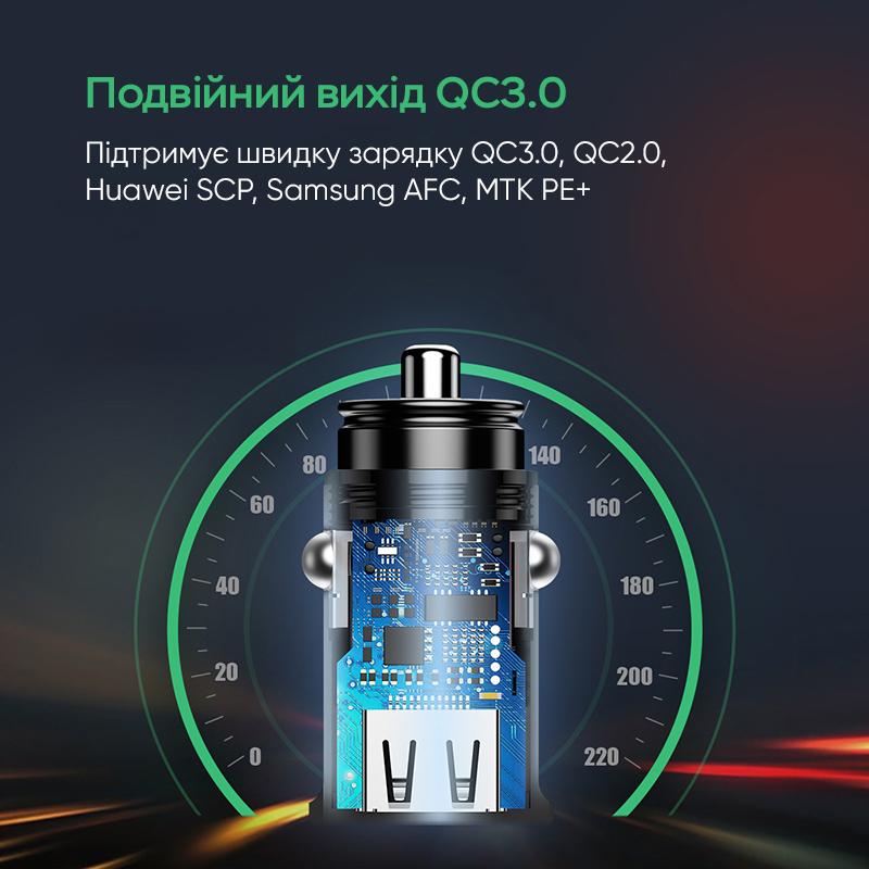 Зарядное устройство автомобильное для BASEUS Square metal A+A 30W Black (CCALL-DS01) - фото 10