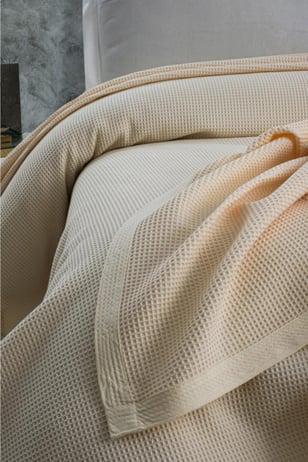 Покрывало-пике Bysungur из хлопка 240х260 см Бежевый (29013037) - фото 2