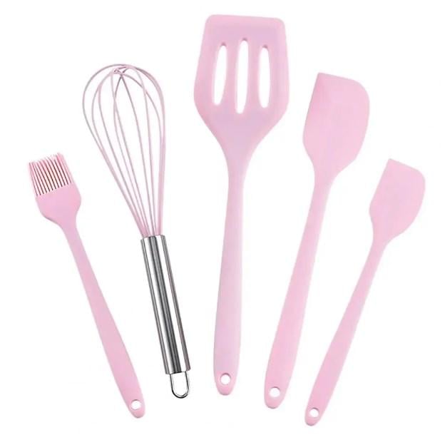 Набор кухонных принадлежностей EL 2136 из жаропрочного силикона 5 пр. Розовый (21900035) Набор кухонных принадлежностей EL 2136 из жаропрочного силикона 5 пр. Розовый (21900035)
