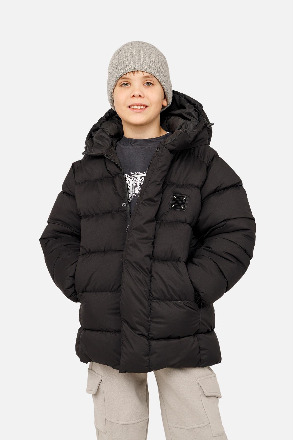 Куртка для мальчика зимняя ЦБ-00255559 140 см Черный (28437104)