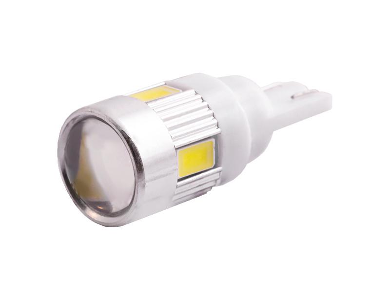 Автолампа светодиодная с линзой T10 W5W 24 В SMD5630-6led Белый (2520)