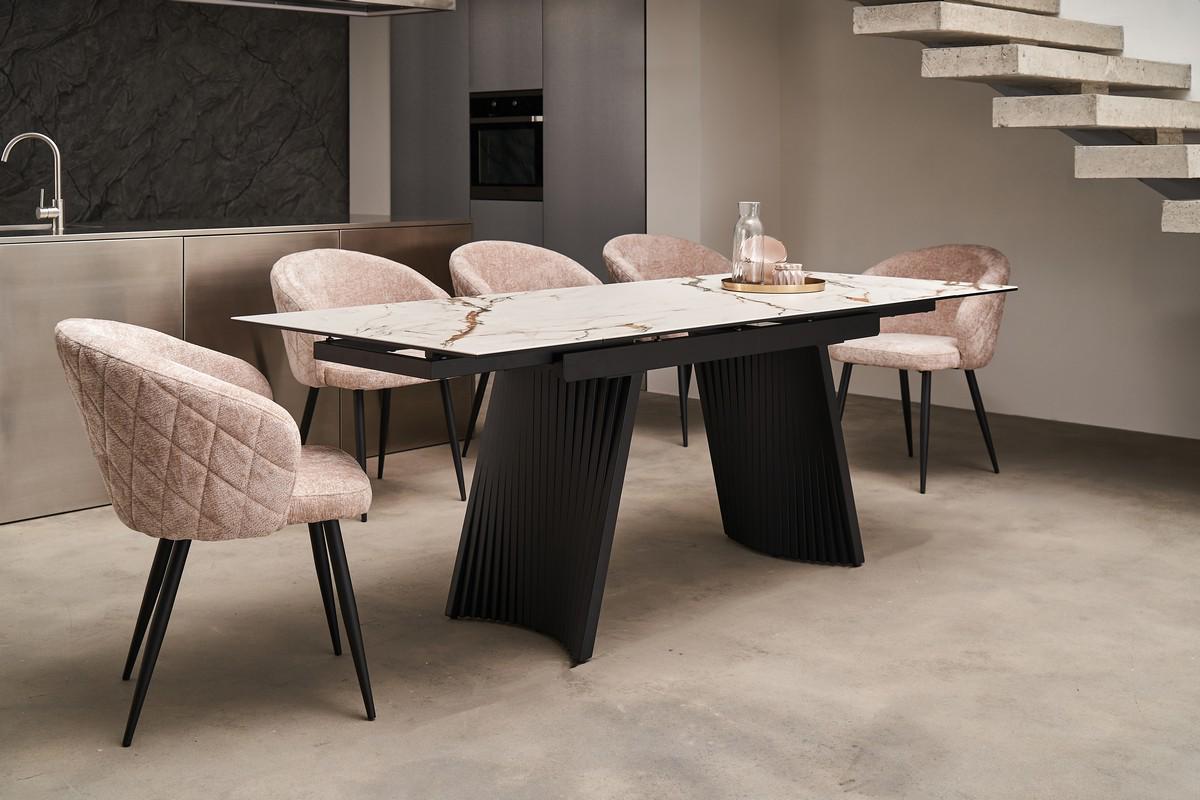 Стол обеденный раздвижной Vetro Mebel Олимпия 1400-2100x900x760 мм Калаката голд/Черный (TМL-985) - фото 9 Стол обеденный раздвижной Vetro Mebel Олимпия 1400-2100x900x760 мм Калаката голд/Черный (TМL-985) - фото 9