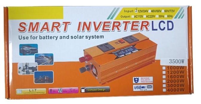 Преобразователь напряжения Eryuan 3500W DC 12V/24V в AC 220V с USB с защитой от перегрузок и LCD экраном Коричневый - фото 2 Преобразователь напряжения Eryuan 3500W DC 12V/24V в AC 220V с USB с защитой от перегрузок и LCD экраном Коричневый - фото 2