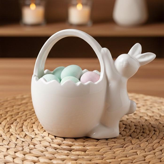 Міні-кашпо цукерниця керамічна White Rabbit 14х10х11 см Білий (32008722)