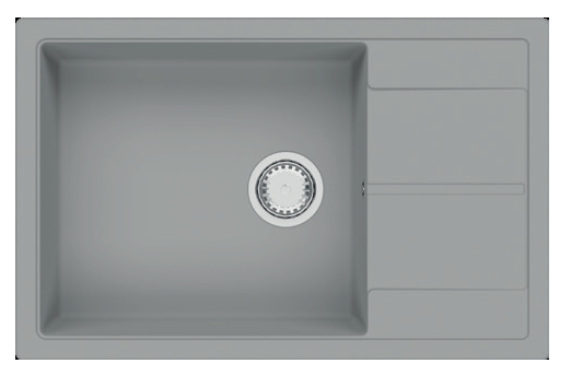 Гранитная мойка Fabiano Cubix 78x50 XL Grey Metallic (8221.201.0964)