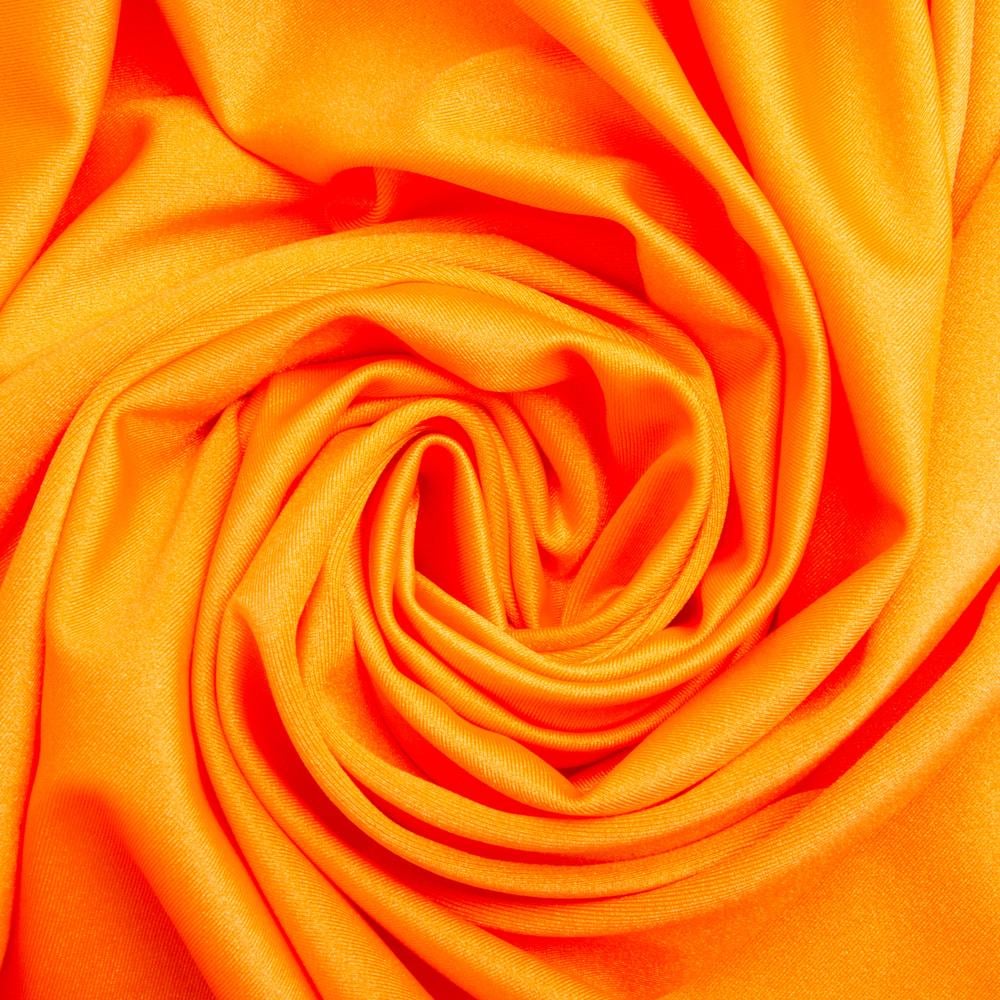 Ткань трикотаж Бифлекс 200 гр/м2 эластичная для купальников и спортивной одежды Оранжевый неон