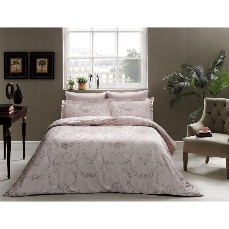 Постельное белье Tac Delux Dorian vizon евро Бежевый (svt 2000022244480)