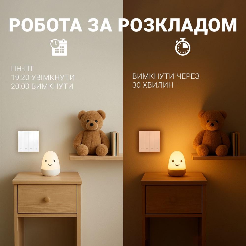 Выключатель Tuya WiFi 4 клавиши Белый - фото 2