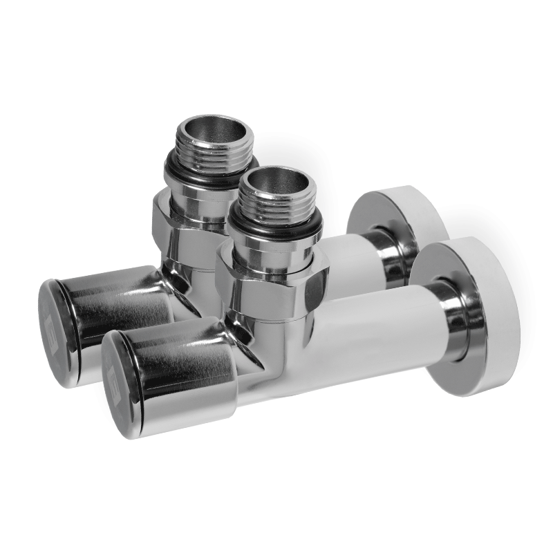 Кран дизайнерский IDEALE Dante 1/2х1/2" ЗЗ удлиненный угловой вентельный 2 шт. Хром (TU-18998)