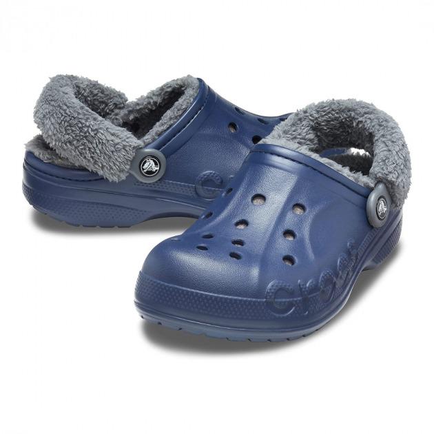 Сабо Crocs Baya Lined Fuzz-Strap Clog M8 р. 40/26 см Navy Grey (206633) - фото 3