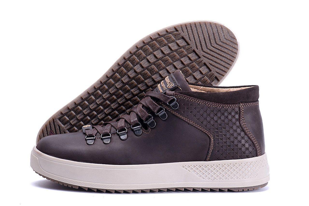 Ботинки мужские классические с мехом ZG Exclusive р. 44 29 см Коричневый (28725200)