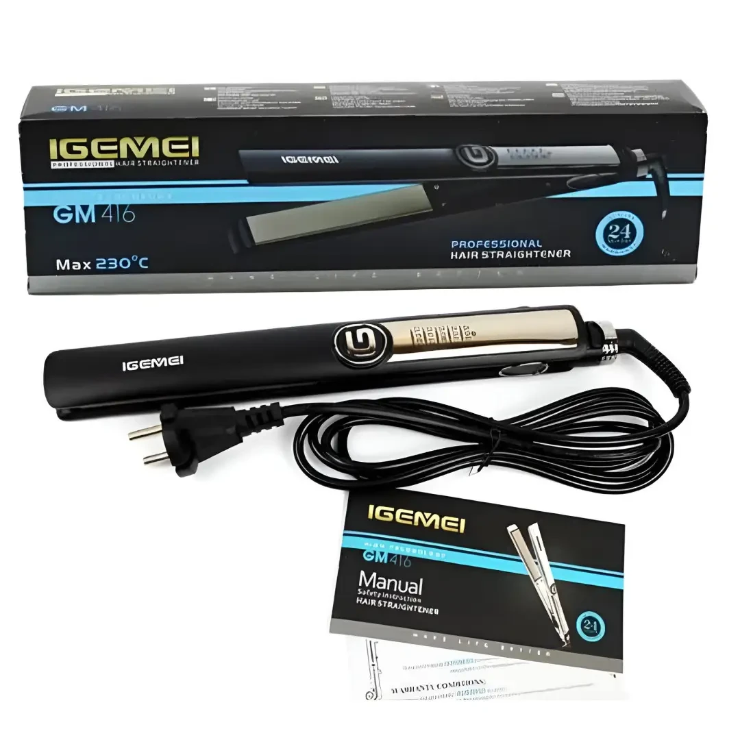 Праска для волосся Gemei GM-416 з турмаліновим покриттям Чорний (5082)