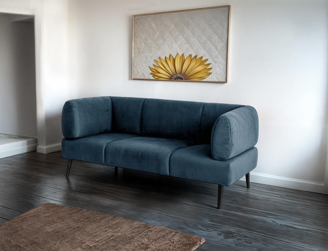 Диван з підлокітниками Tobi Sho Бенно-1 офісний з конусною ногою 1400х720х750 мм велюр Emilia 86 Ocean - фото 3 Диван з підлокітниками Tobi Sho Бенно-1 офісний з конусною ногою 1400х720х750 мм велюр Emilia 86 Ocean - фото 3