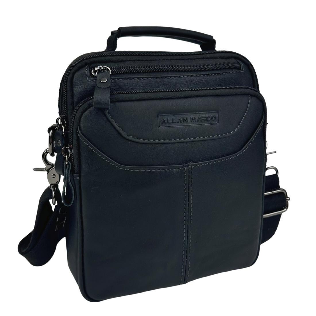Мужская сумка через плечо Royal Bag RR-9074A из натуральной кожи Черный (7587)