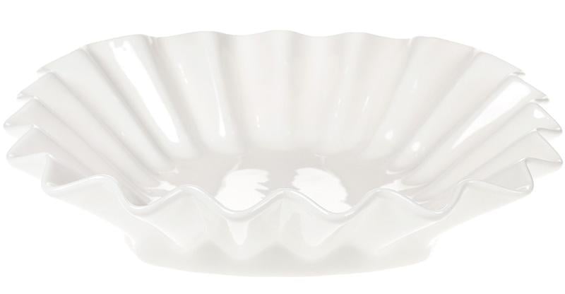 Набор фарфоровых салатников White City Гофре 28х28 см 2 шт. Белый (BD-988-191-2)