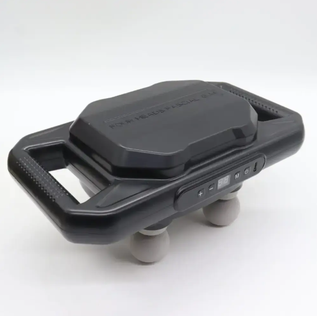 Массажер для мышц аккумуляторный с USB зарядкой и перкуссионным эффектом 4 насадки (VP-727)