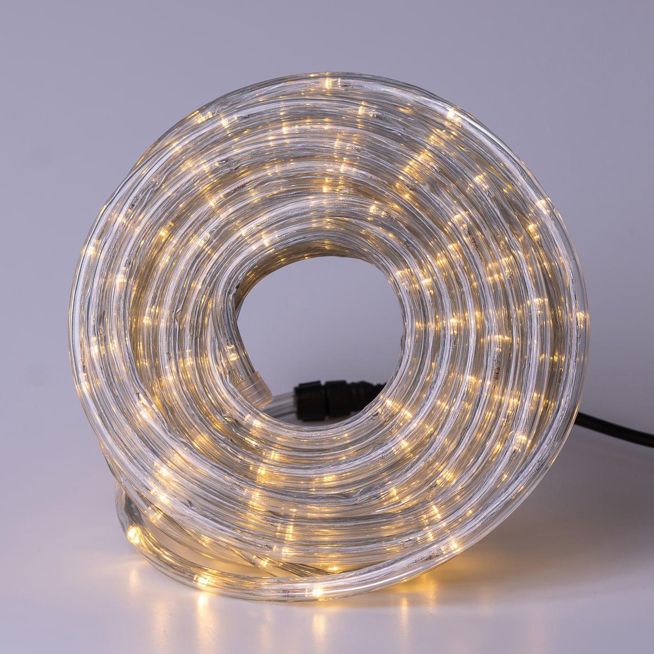 Гирлянда уличная лента светодиодная Дюралайт 240 LED 7 м морозоустойчивая прозрачный провод Желтый