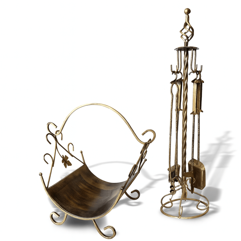 Кований набір з дровницею Бронзовий (28157428)