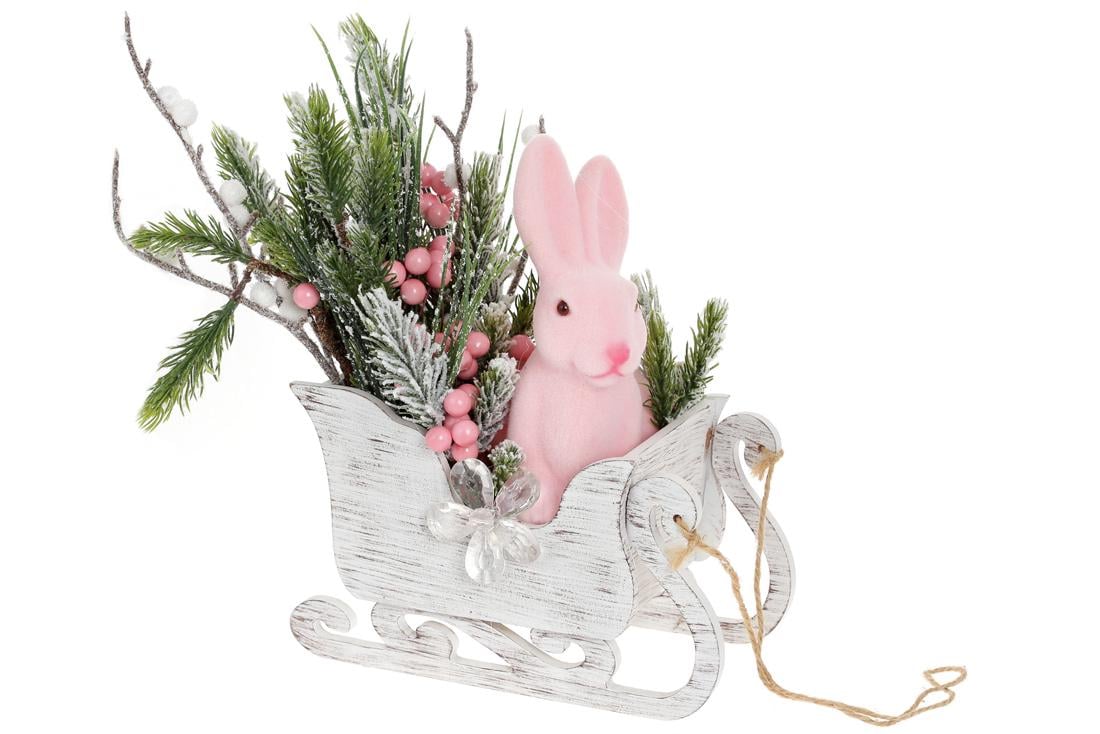 Декоративная композиция BonaDi Кролик в санях (RM0-133)