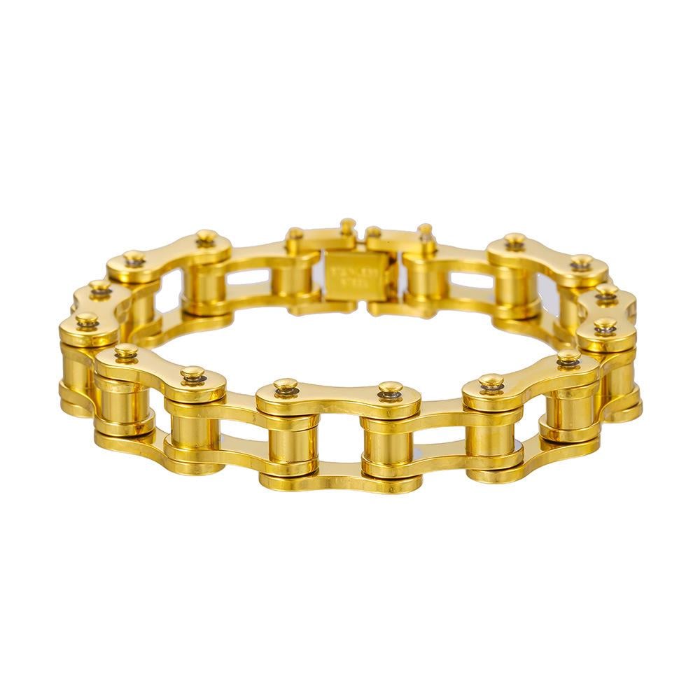 Браслет мужской StaineTore мотоцепь Золотистый (2710)