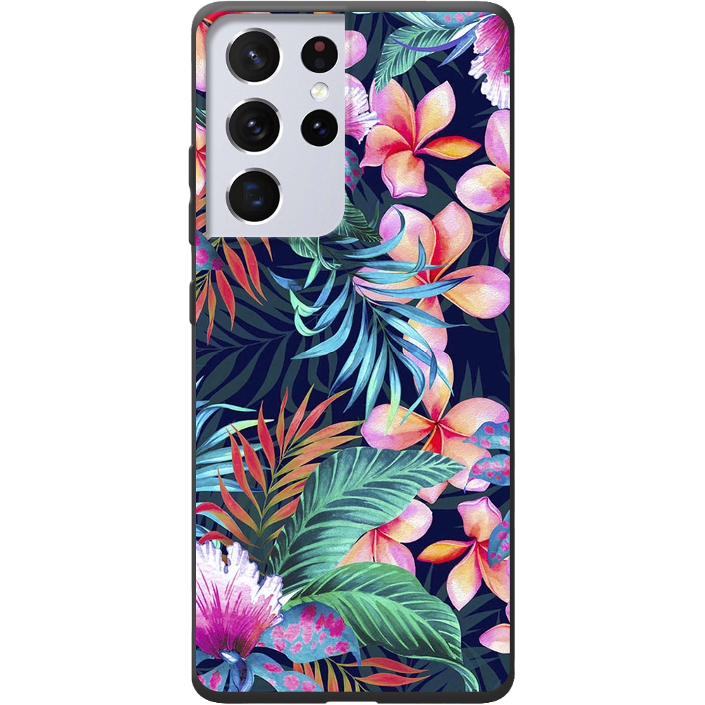 Чохол BoxFace Samsung G998 Galaxy S21 Ultra flowers in the tropics Чорний силікон (41719-up1971-42011)