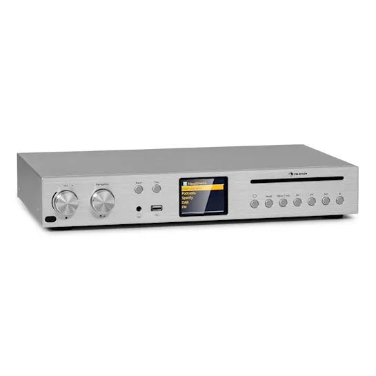 Підсилювач ресивер Auna HiFi CD Silver Star Internet/DAB+/FM CD WiFi (10036446) - фото 1