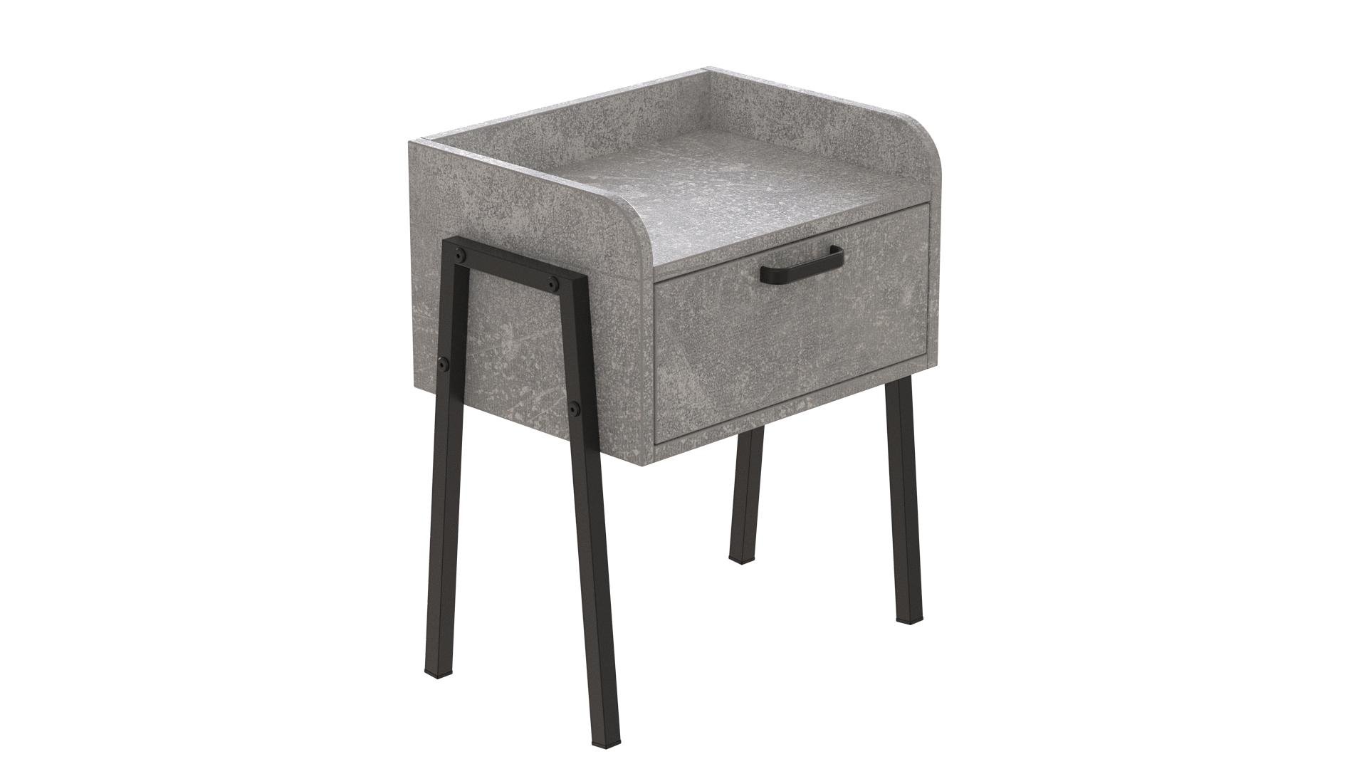 Тумба модульная Ferrum-decor Бетти металл/ДСП 16 мм 540x450x320 мм Черный/Бетон (FRD-105497)