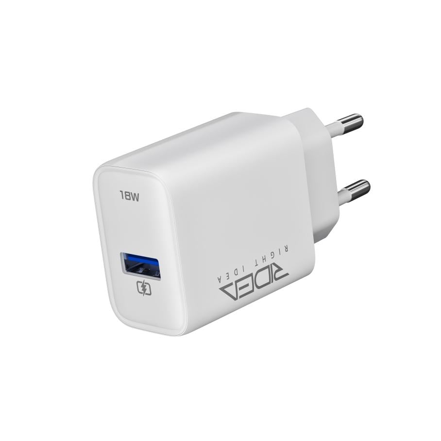 Зарядний пристрій мережевий Ridea RW-18123 Rapid 1×USB-A Quick Charge 18 Вт 100-240 В кабель Micro-USB (38005101)