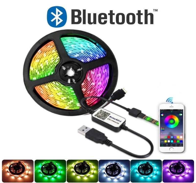 Светодиодная лента 5050 RGB от USB 5V с Bluetooth управлением через телефон 5 м (7680lmn) - фото 2