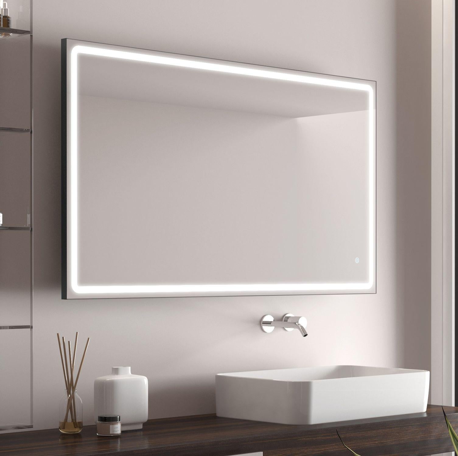 Зеркало AquA PooL Aqua 80x70 88-Hra80s70-CWDd-mA с черным профилем и Led подсветкой (32306383)