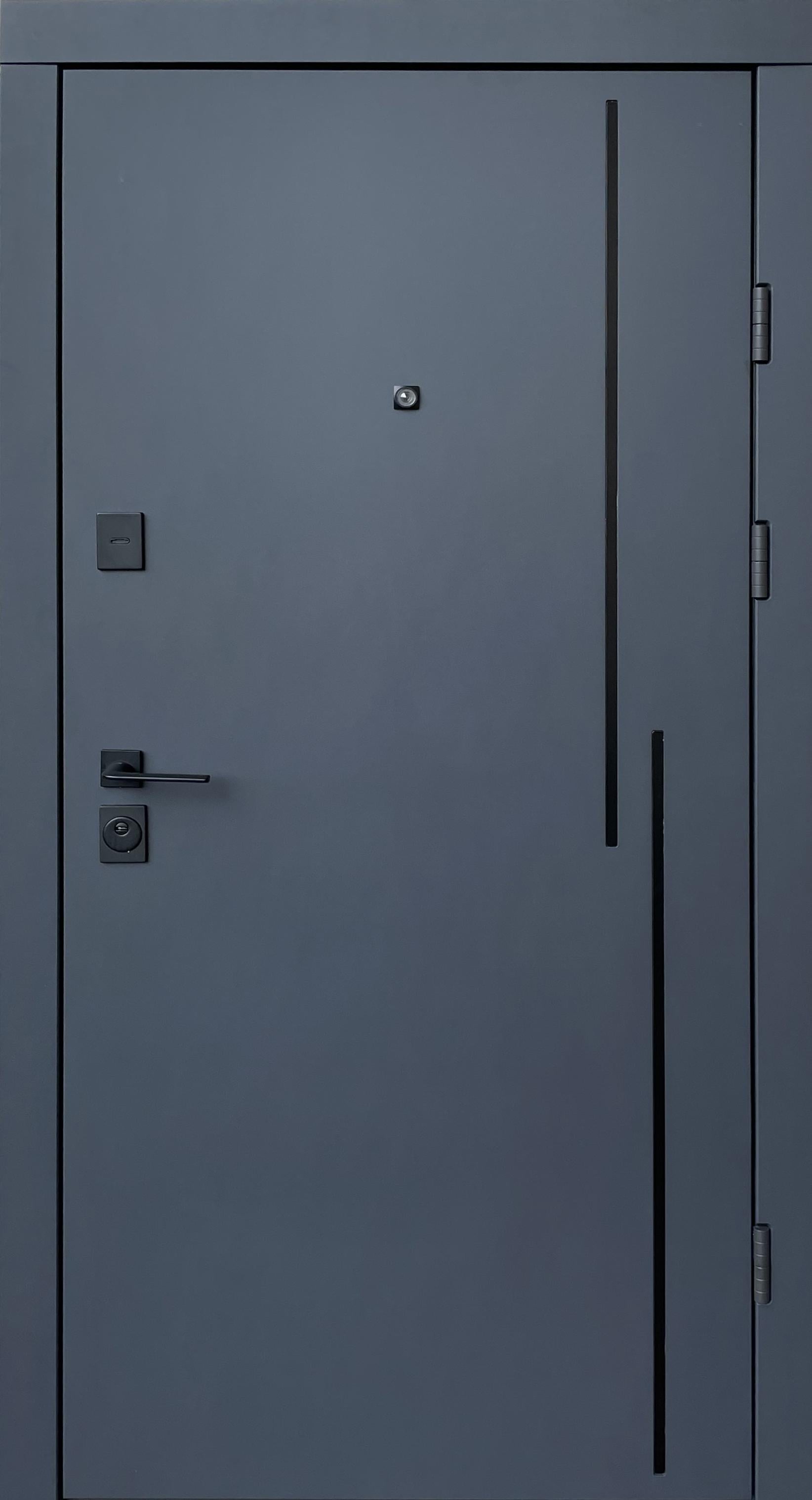 Дверь входная в квартиру QDoors Ультра Кросс-АК левая 850х2050 мм Антрацит софт/Белый супермат (9)