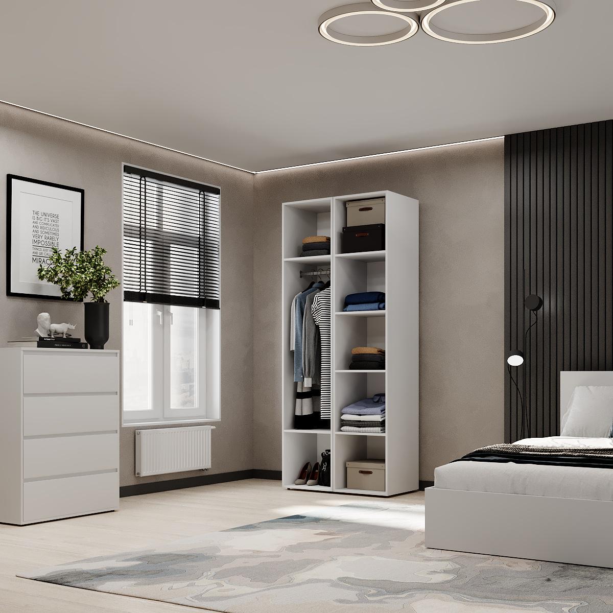 Шкаф распашной комбинированный ART IN HEAD №13 Light 800x500x2200 мм Белый бриллиант (GALTK0131000000) - фото 4 Шкаф распашной комбинированный ART IN HEAD №13 Light 800x500x2200 мм Белый бриллиант (GALTK0131000000) - фото 4