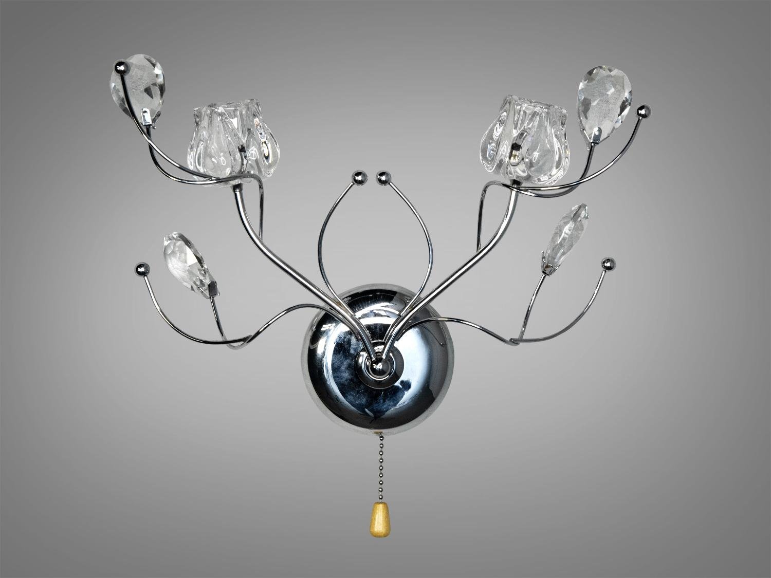 Бра галогенне Квіткові мотиви Хром (8355/2HR)