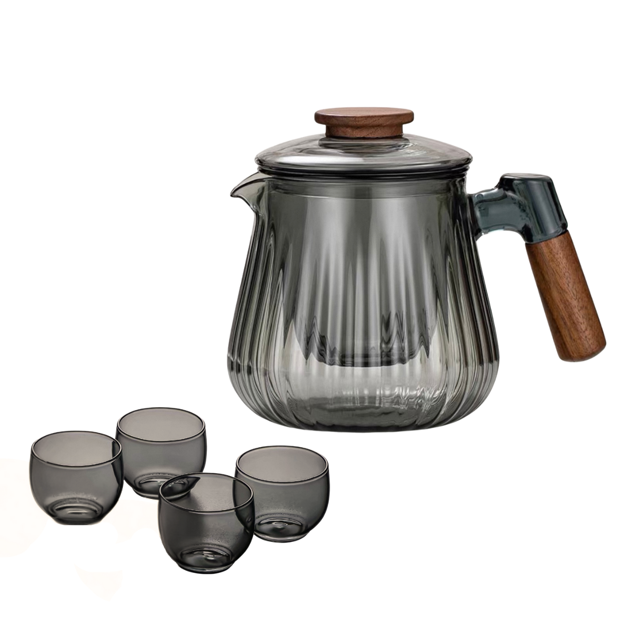 Чайный набор Wood & Steam чайник/чашка 4 шт. (31706997)