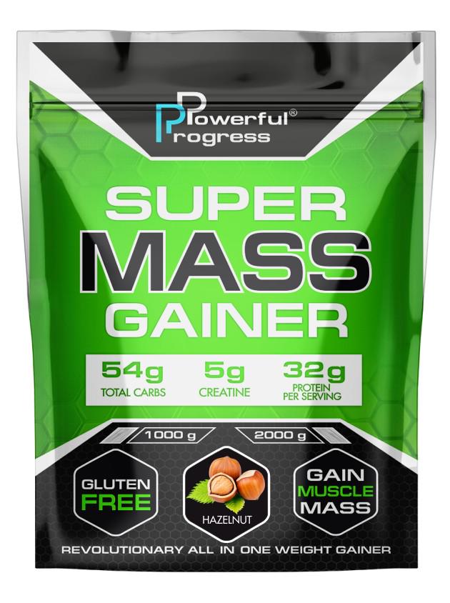 Гейнер высокобелковый Powerful Progress Super Mass Gainer 1 кг Лесной орех (08198-06)