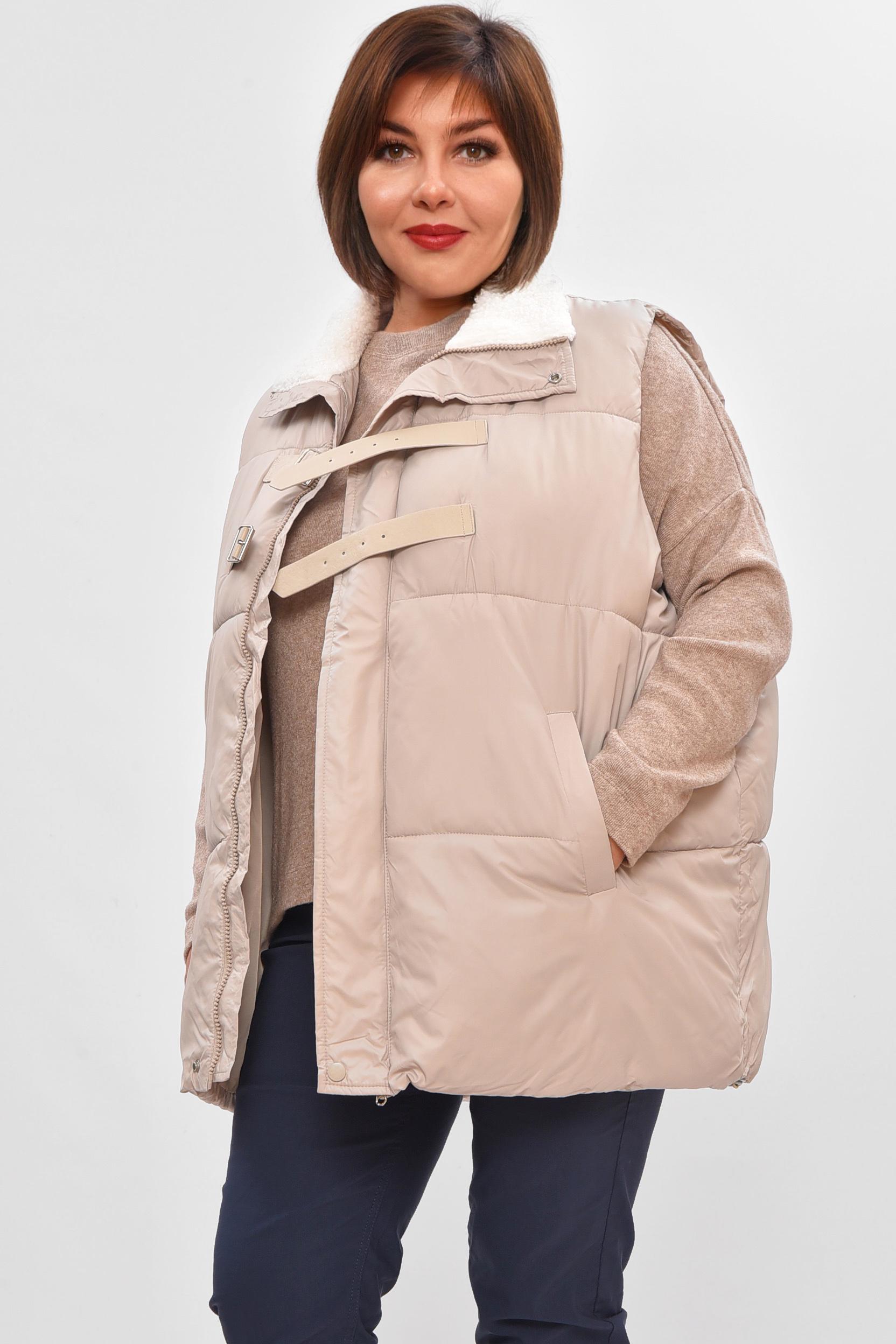 Жилетка жіноча батал 206033 демісезонна 6XL Світло-сірий