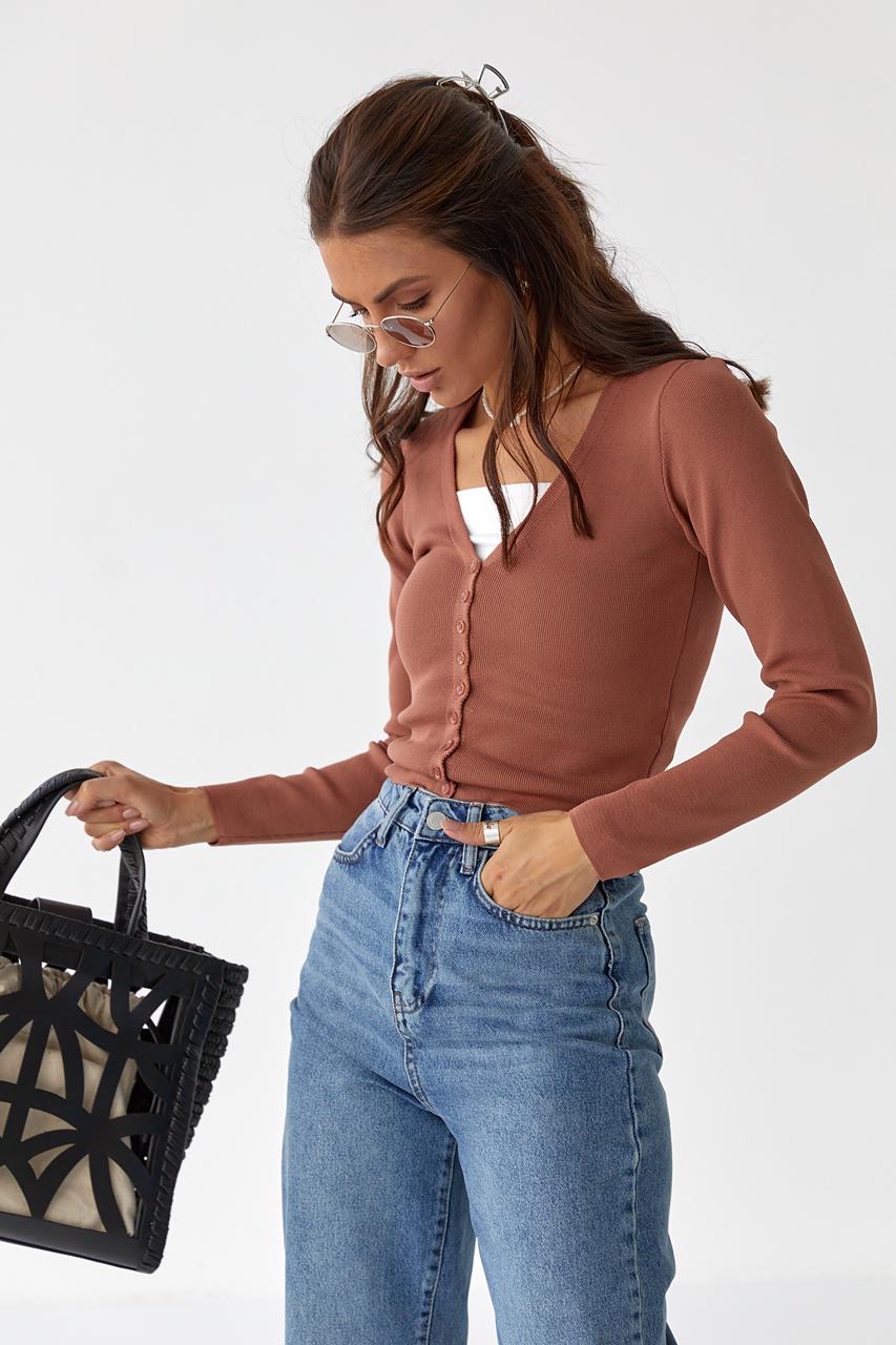 Кардиган Hot Fashion S Коричневый (9527906) - фото 6 Кардиган Hot Fashion S Коричневый (9527906) - фото 6