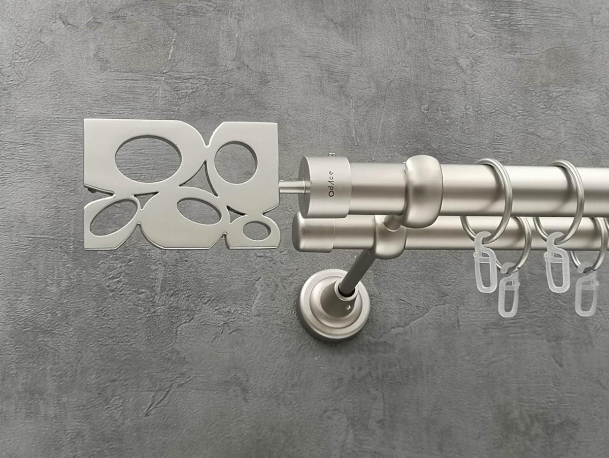 Карниз Quadrum Бісет гладка штанга подвійний відкритий 25/19 мм 200 см Сатин (264770201)