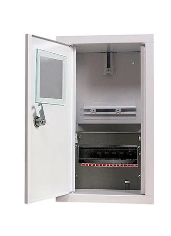 Корпус під 1-ф лічильник E.NEXT e.mbox.stand.w.f1.08.z 8 модулів вбудований із замком металевий 355х190х135 мм (s0100004)