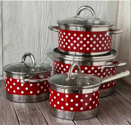 Набір каструль з кришками German Family GF-2034 нержавіюча сталь 8 пр. (GF-2034) - фото 8 Набір каструль з кришками German Family GF-2034 нержавіюча сталь 8 пр. (GF-2034) - фото 8