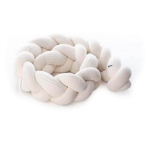 Бортик в детскую кроватку Twins Косичка 3-х прядна двойная 200 см Бежевый (T9427)