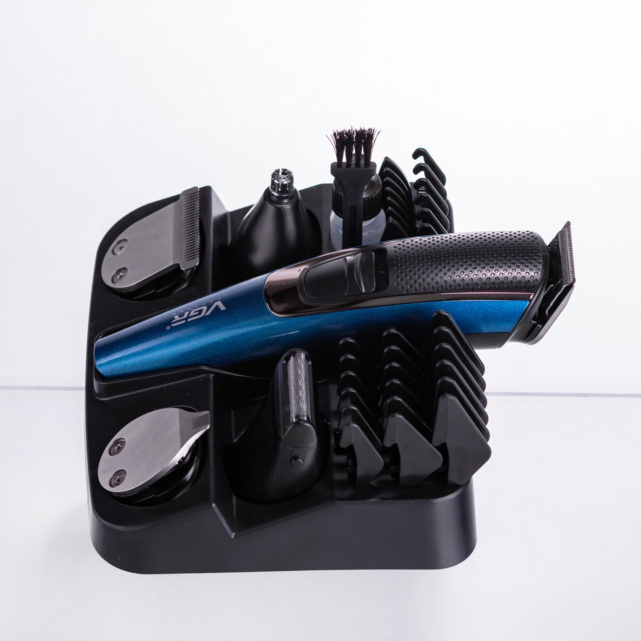 Тример для стрижки VGR V-172 4в1 з насадками Синій (7363) - фото 8 Тример для стрижки VGR V-172 4в1 з насадками Синій (7363) - фото 8