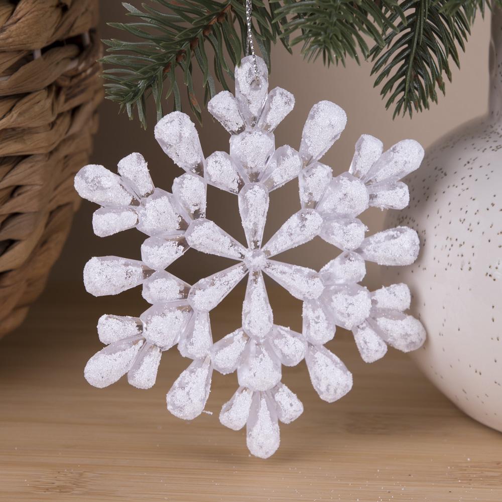 Подвеска новогодняя Снежинка ажурная 12 см (4381-2)