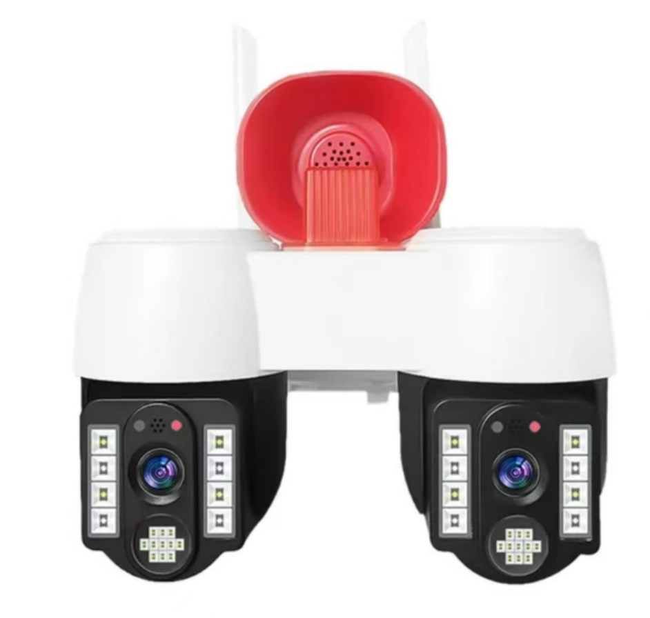 Камера видеонаблюдения двойная A2S с двумя объективами и сиреной 8 Мп White (30821808)