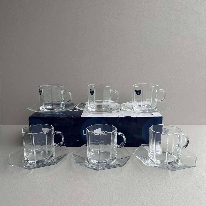 Сервиз чайный стеклянный Luminarc Octime X0323 (6 чашек и 6 блюдец) - фото 3