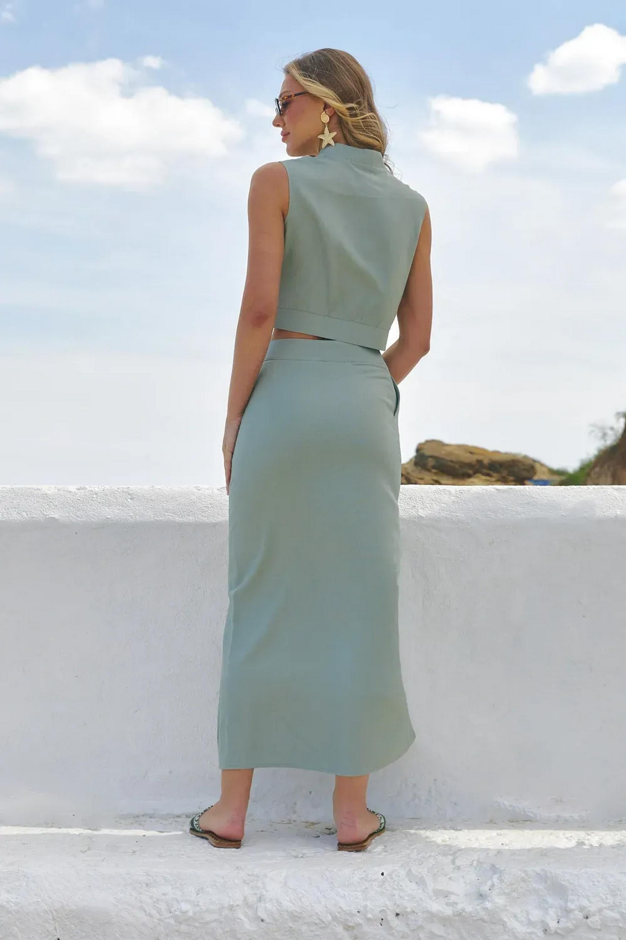 Юбка женская Seventeen S-M Оливковый (104-2380-1.6415) - фото 2