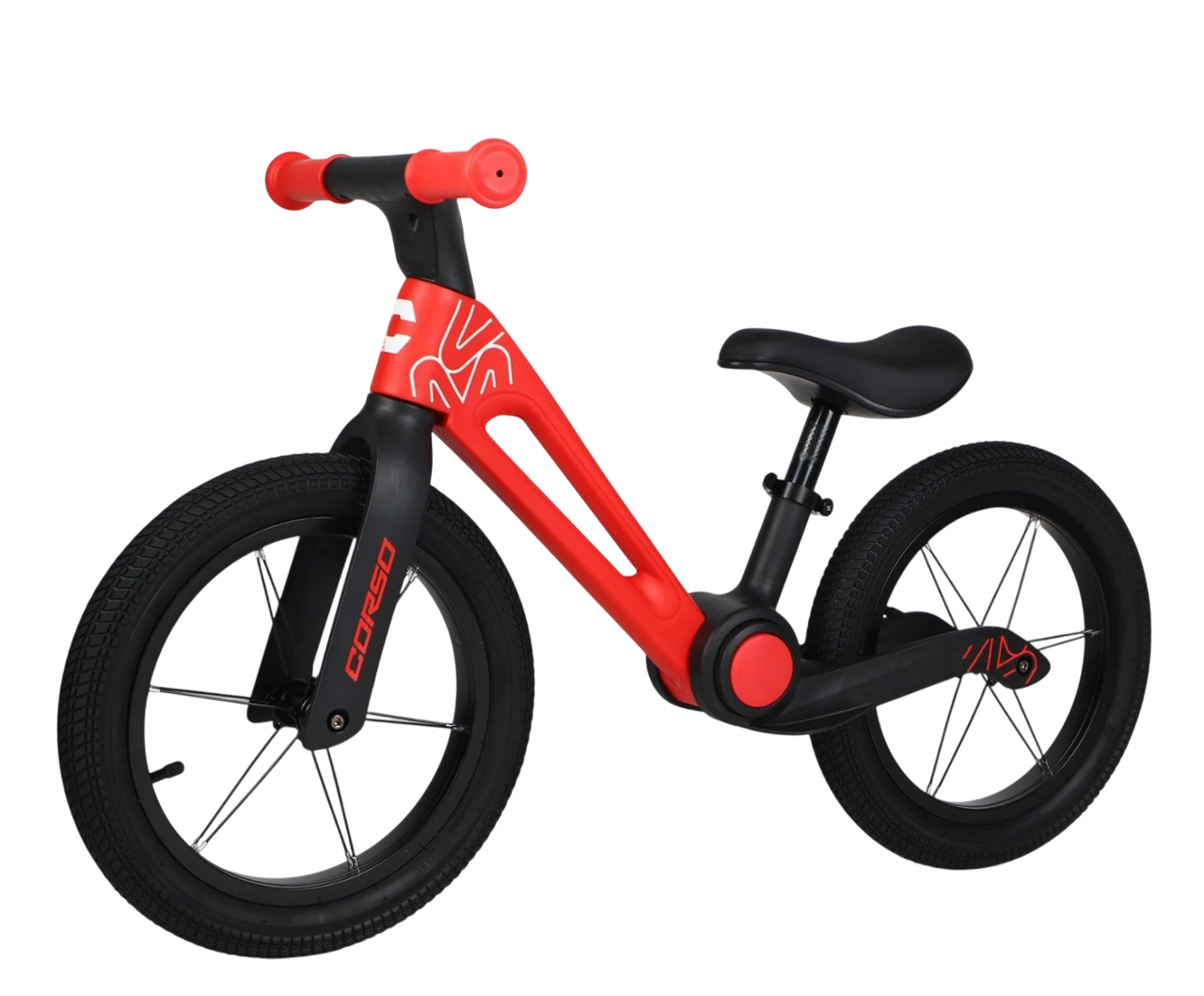 Біговел Corso 14" складна нейлонова рама/нейлонова вилка/надувні колеса Red (159356)
