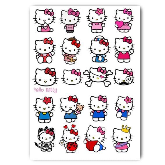 Стикеры наклейки Хеллоу Китти Hello Kitty А4 лист (stik_079)