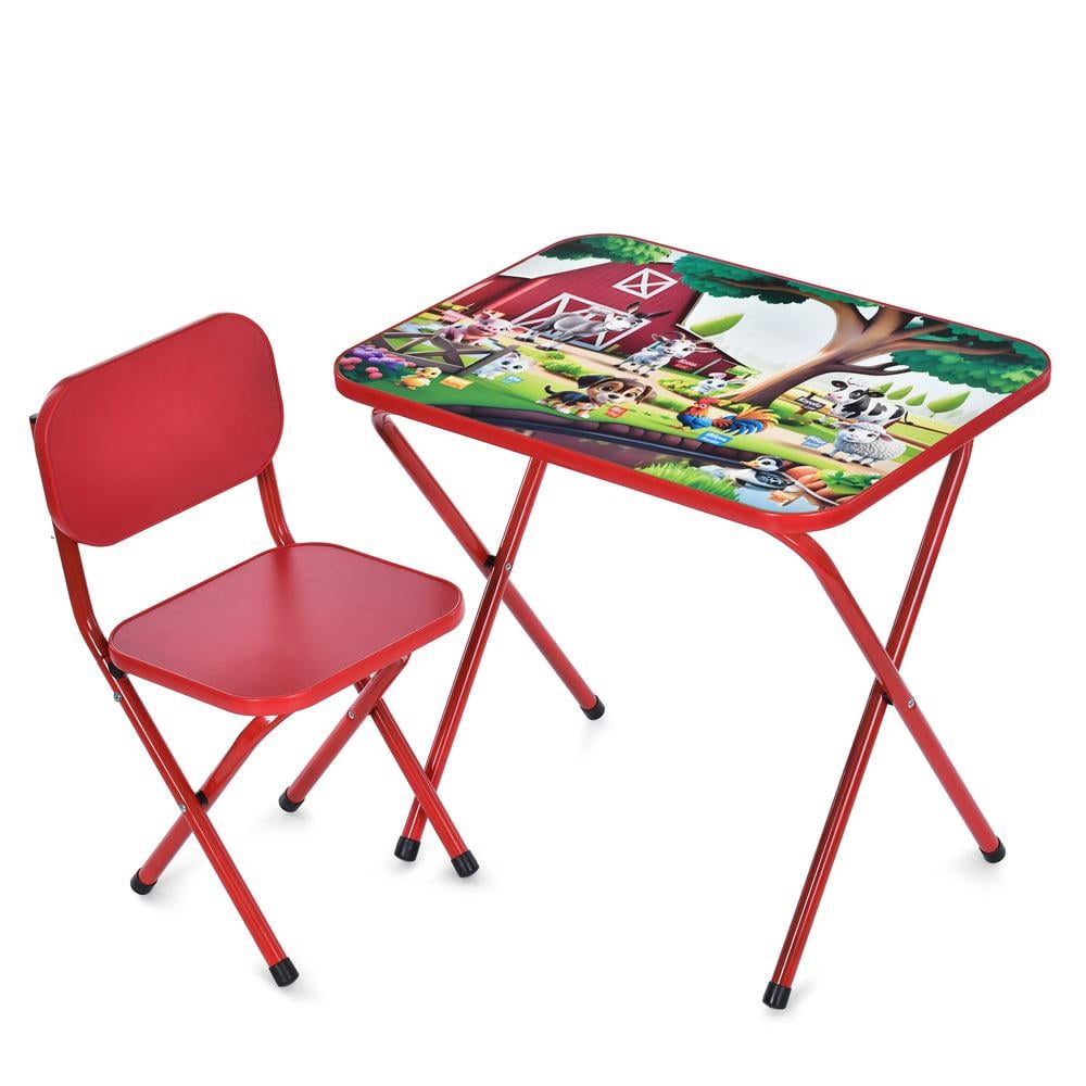 Столик детский Bambi складной со стульчиком Красный (M 5966-3)